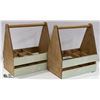 LOT OF 2 NEW WOODEN GARDEN TOOL BOXES