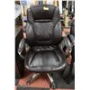 DARK BROWN LEATHER STYLE ROLLING OFFICE CHAIR