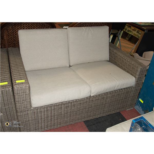 RATTAN PATIO LOVE SEAT 53" X 32" X 32"