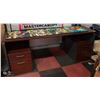 Image 1 : LARGE WOOD TONE OFFICE DESK