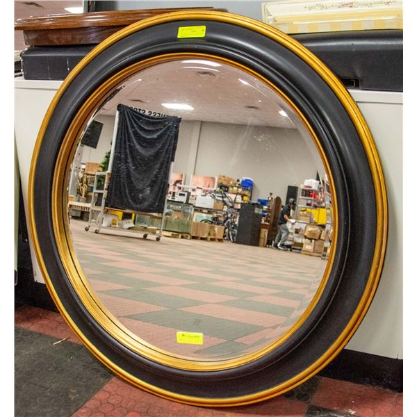 BLACK AND GOLD FRAMED CIRCLE MIRROR 3' X 3'