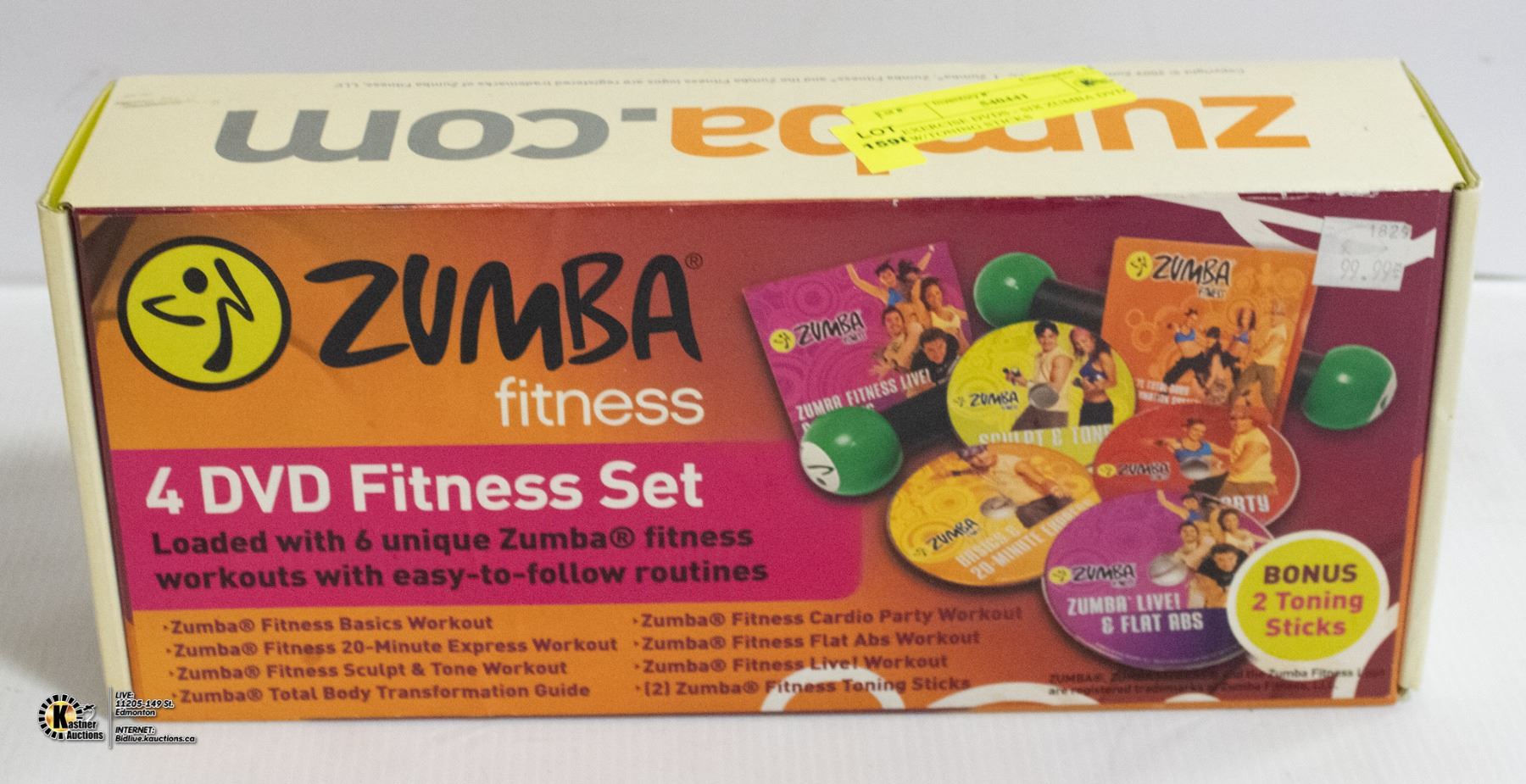 EXERCISE DVDS SIX ZUMBA DVDS W/TONING STICKS