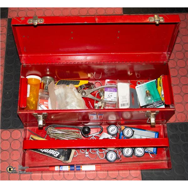 MASTERCRAFT TOOL BOX WITH GARAGE ITEMS