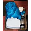 Image 1 : BOX OF CAMPING GEAR INCL. ESCORT 18" X 50"