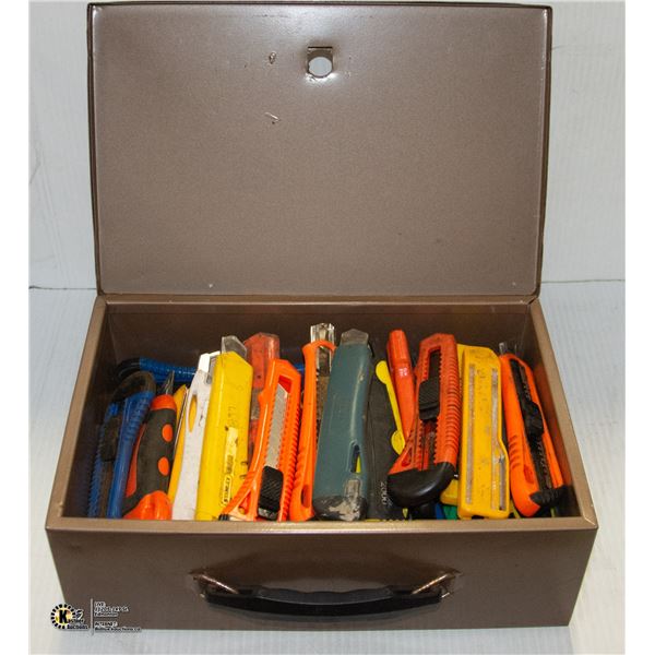 BOX OF ASSORTED UTILITY KNIVES