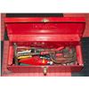 Image 1 : TOOL BOX W/ PIPE WRENCHES, PIPE CUTTER