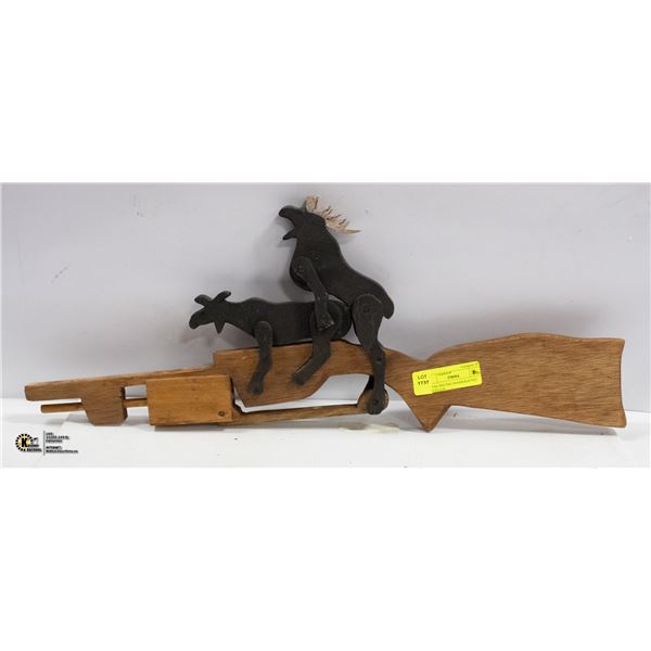 MOOSE MATING HANDCRAFTED WOOD GUN