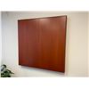 Image 2 : CHERRY 2 DOOR 4' X 4' MULTI PRESENTATION BOARD WITH ROLL DOWN PROJECTION SCREEN