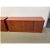 Image 2 : CHERRY 3' ROUND CONFERENCE TABLE, & CHERRY 2 DOOR 2 DRAWER CREDENZA