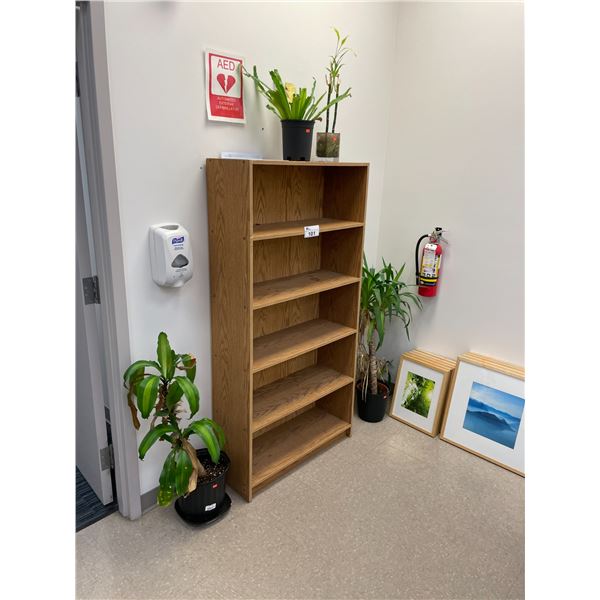 5' 4" BOOKSHELF, 2 LARGE POTTED PLANT, 2 SMALL POTTED PLANT, 1' 5" X 1'1"  5 PCS NATURE FRAMED PHOTO