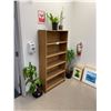 Image 1 : 5' 4" BOOKSHELF, 2 LARGE POTTED PLANT, 2 SMALL POTTED PLANT, 1' 5" X 1'1"  5 PCS NATURE FRAMED PHOTO