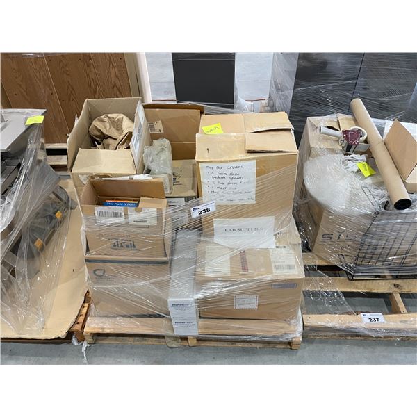 PALLET OF ASSORTED LAB GLASSES EQUIPMENT
