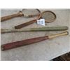 Image 3 : Vintage Sports Equipment ;2 Bats, 2 Tennis Rackets