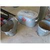 Image 2 : Galvanized Bath Tub , Galvanized Boiler with Lid, Coal Pail & Pail