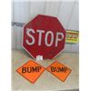 Image 1 : Traffic Stop Sign 30" & 2 Bump Signs 12"