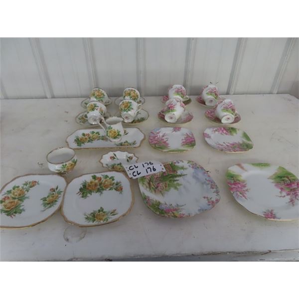 Royal Albert Place Settings ; Yellow Tea Rose & Blossom Time