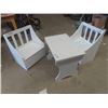 Image 1 : Children's Table Set with 2 Storage Benches Table - 21" x 24" x 16"