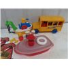 Image 2 : Toy Float Boats + Bus, New Old Stock Rolling Stones Coaster, 1983 Key Chain plus others