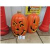 Image 2 : 2 Light Up Pumpkins & 2 Blowmold Candles