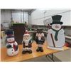 Image 1 : Wooden Snowman Display 43" Tall , 3 Christmas Yard Ornaments 27" Tall