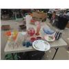 Image 1 : Vases, Pitchers, Trays, Cream + Sugar Pair, Glass Ware