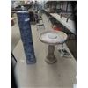Image 1 : Cement Bird Bath 24"  Tall 19" Wide & Totem Pole Display 39" Tall 7" Wide