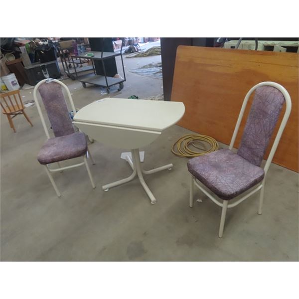 Apartment Size Drop Leaf Table & 2 Chairs