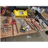 Image 1 : Carpenter's Package ; Wrecking Bar, Square, Level, Pipe Clamp, Wood Chisel