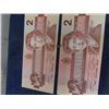 Image 3 : Canadian Dollar Bills; 1) 11973 $1 , 2) 1967 $1, 1) 1986 $2