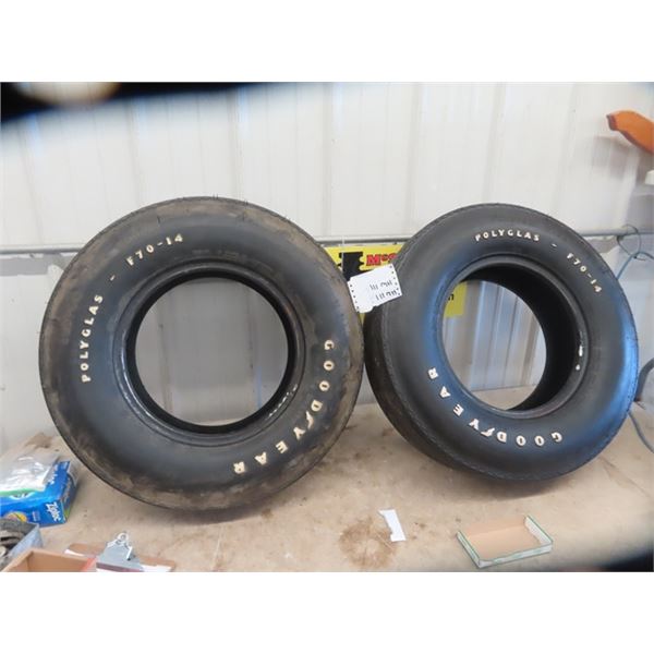 2 New Old Stock Goodyear Slickers F70-14