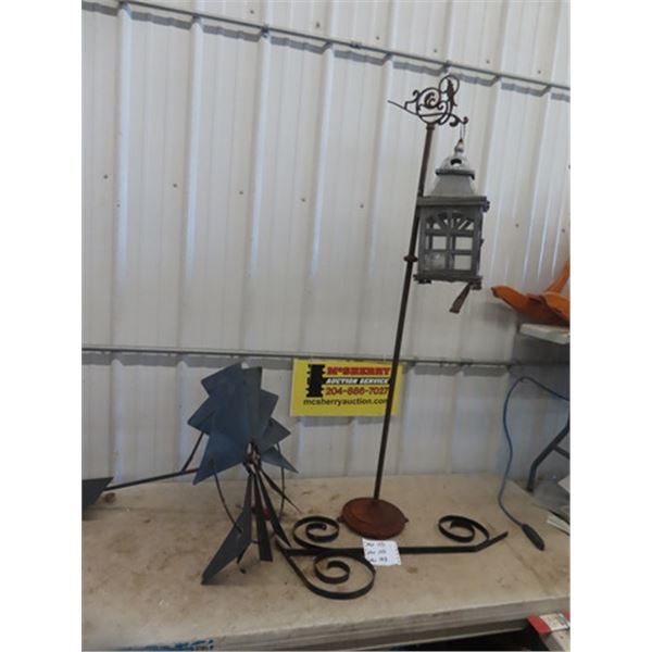 Windmill Fan, Wrought Iron Stand with Candle