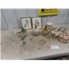 Image 1 : Crockery Decanter, Alabaster Candle, Outhouse Pictures Pictures & 20 Little Sampe Bottles