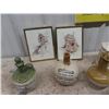 Image 4 : Crockery Decanter, Alabaster Candle, Outhouse Pictures Pictures & 20 Little Sampe Bottles
