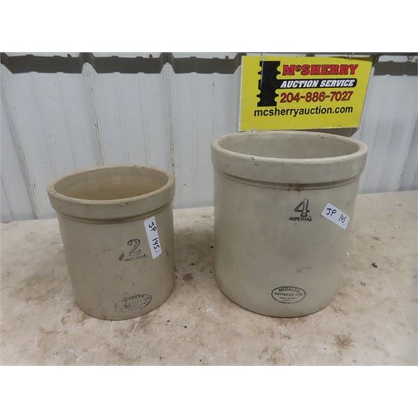 2 Medalta Crocks; 1) 2 Gal, 1) 4 Gal