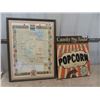 Image 1 : Centenial Framed Map of MB 24" x 32" & Modern Popcorn Sign 24" x 30"