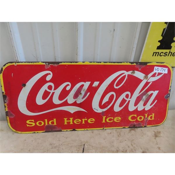Coca-Cola Porcelain Sign 12" x 29.5"