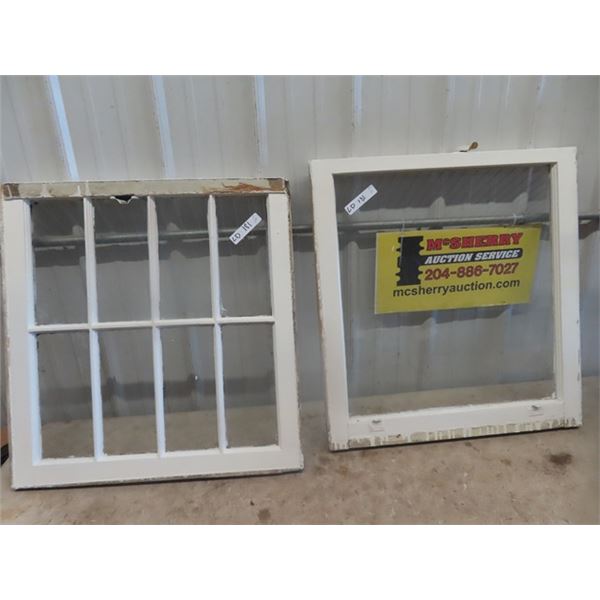 2 Window Panes 27" x 26"