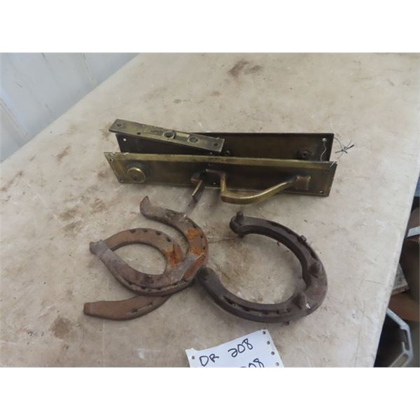 Brass Door Handle & Horse Shoes
