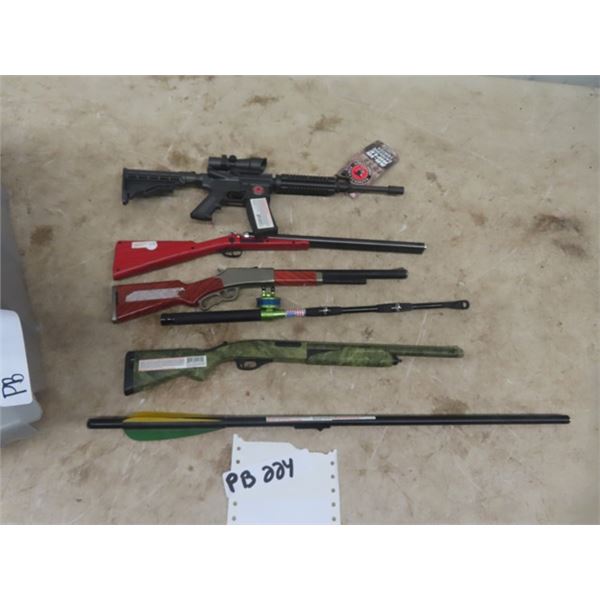 6 Lighters; Guns, Fishing Rod & NRA Collector AR-15