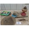 Image 1 : Coal Oil Lamp, Camping Toaster, Machete, Fish Scale