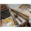 Image 3 : Wooden carpenter Box with someTools ; Planer, Levels, Drills