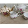 Image 2 : 6 Tea Pots & Cream + Sugar Set ; Gibson, Royal Wessley, Royal Petal  plus others
