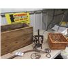 Image 2 : Wooden Crate, Ice Tongs, Old Bicycle Seat plus more