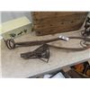Image 3 : Wooden Crate, Ice Tongs, Old Bicycle Seat plus more