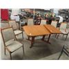 Image 1 : Teak Dining Room Table 39 x 59" plus 2 - 20" Leaves & 6 Chairs