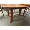 Image 2 : Teak Dining Room Table 39 x 59" plus 2 - 20" Leaves & 6 Chairs