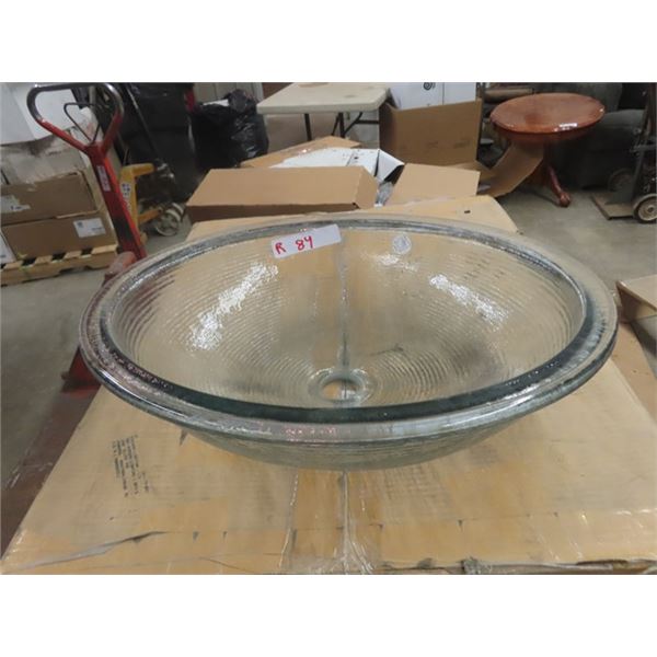 New Glass Vanity Sink 19" x 16" x 5"