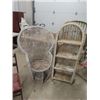 Image 1 : Wicker Shelf 57"x21"x11" & Chair