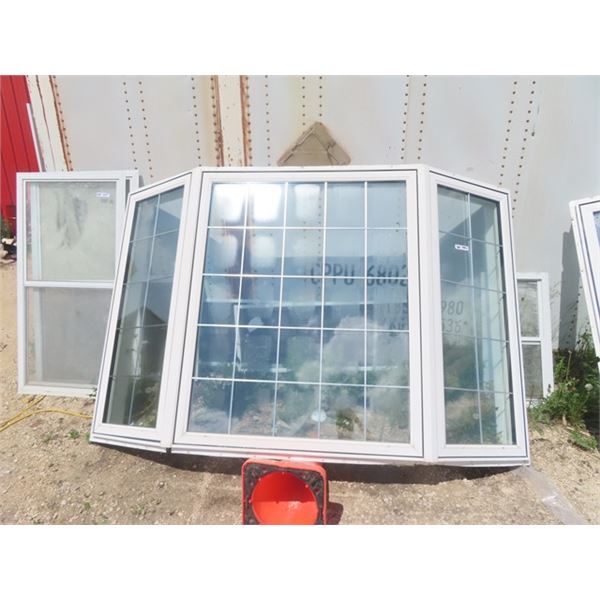 Bay Window 93" x 59" Triple Pane PVC 6.5" Jam
