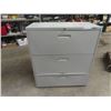 Image 1 : Lateral 3 Drawer Filing Cabinet with Key 41" x 36" x 18"